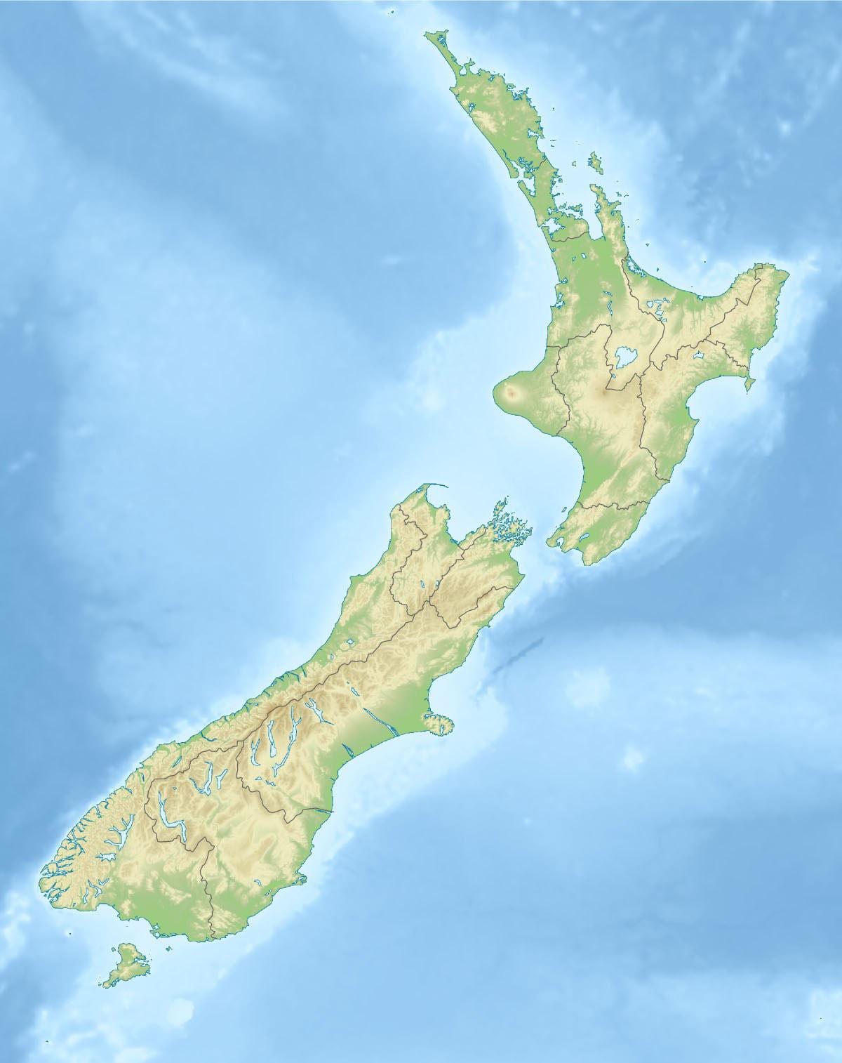 new zealand fysiske træk kort
