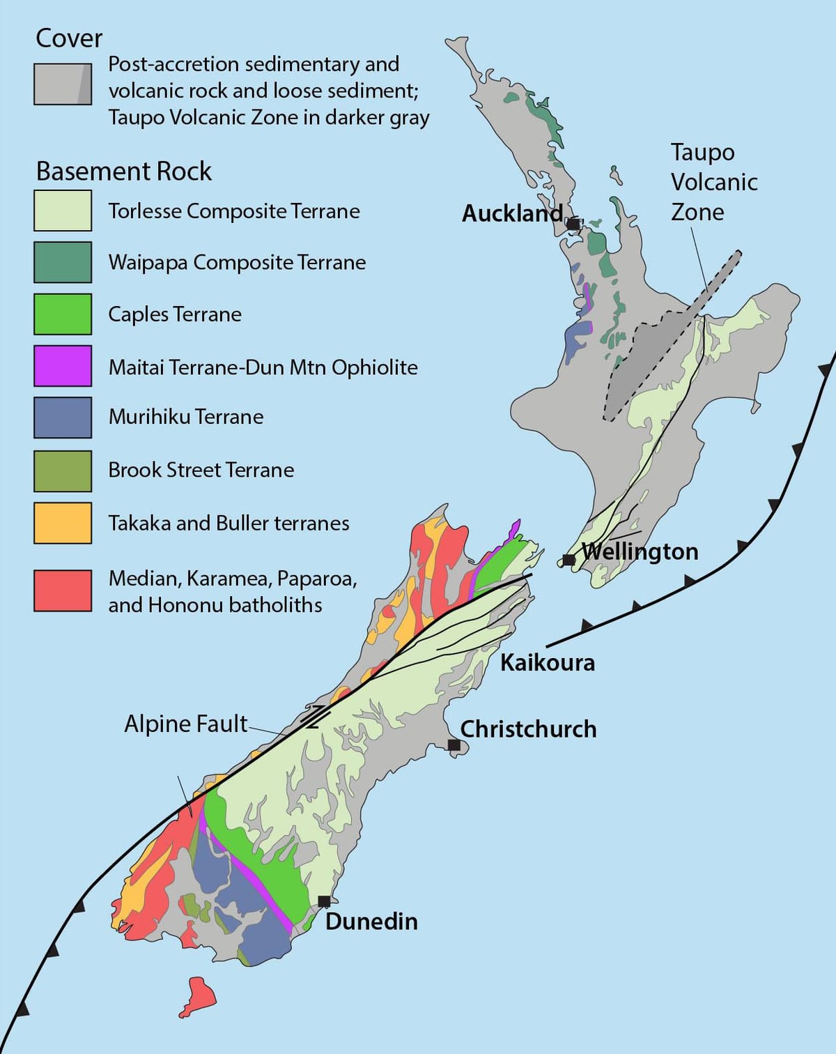 Kort over new zealand naturlige ressourcer