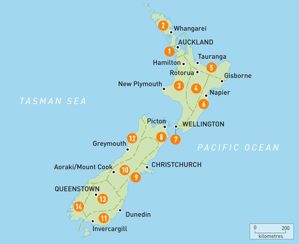 Kort over new zealand område