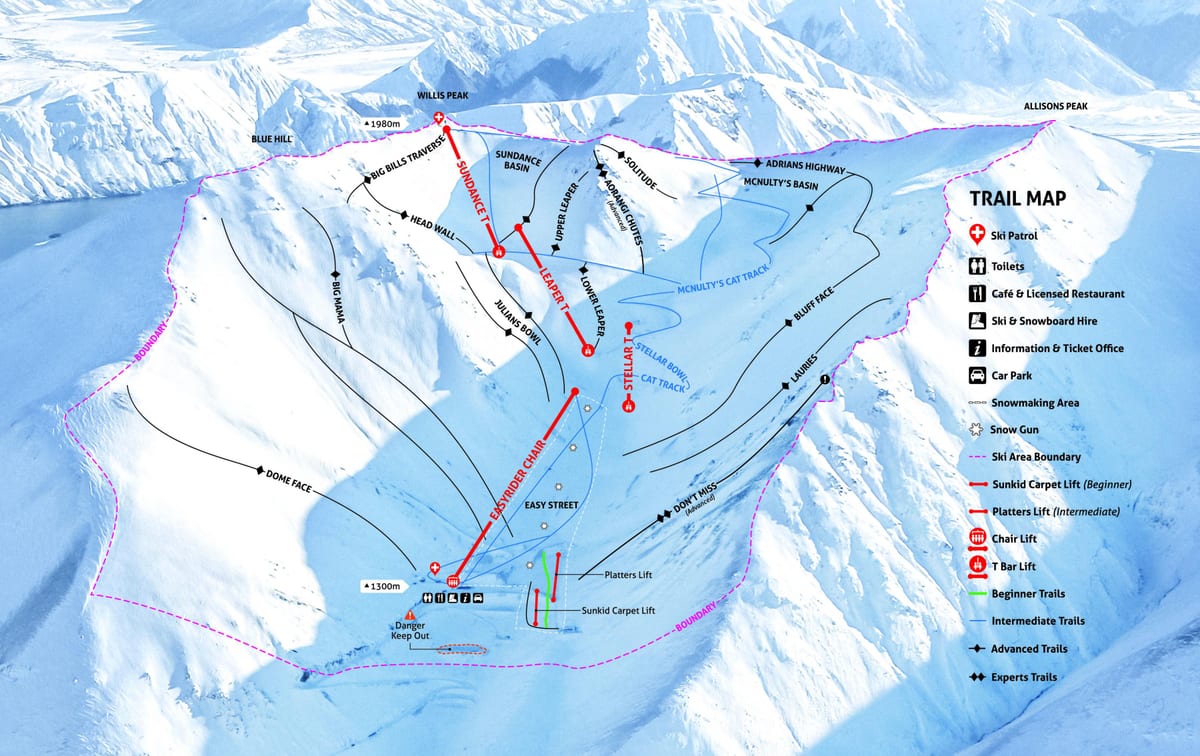 new zealand skisportssteder kort