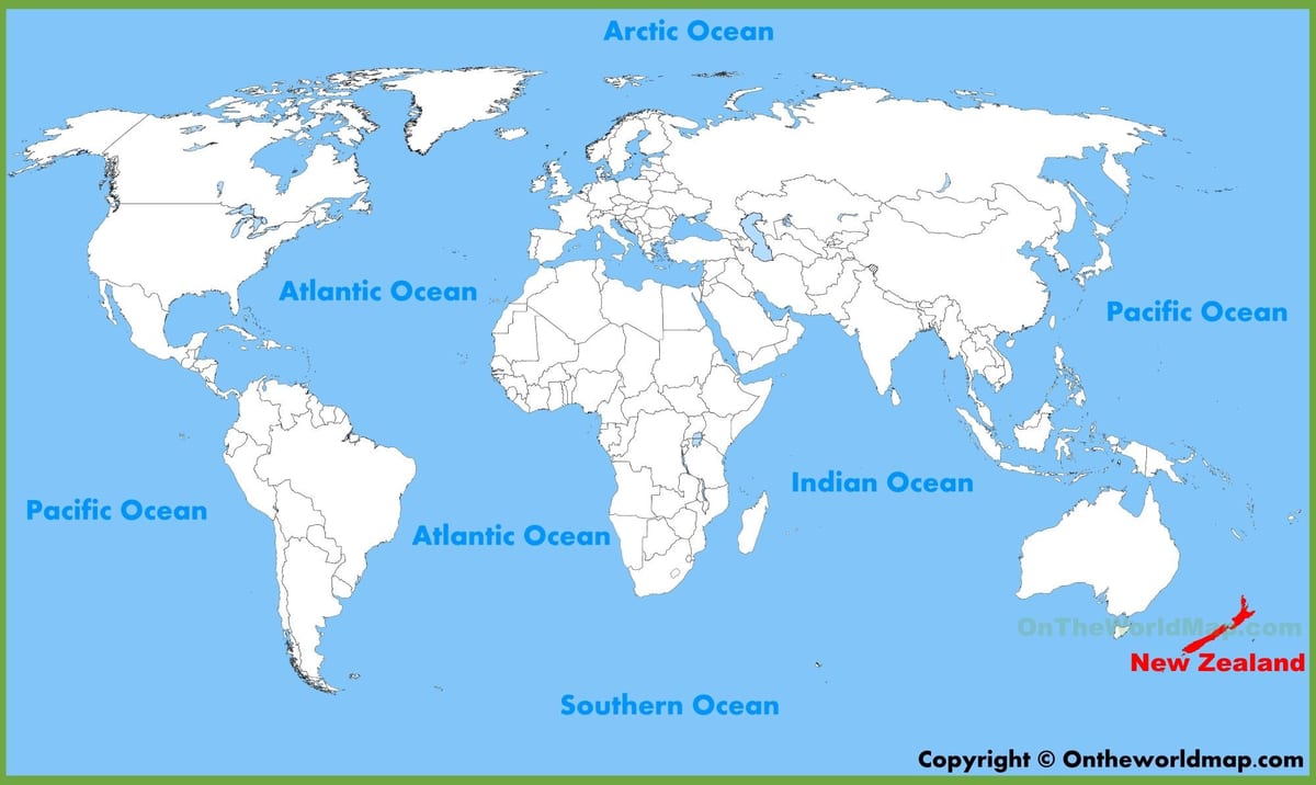 new zealand placering på verdenskortet