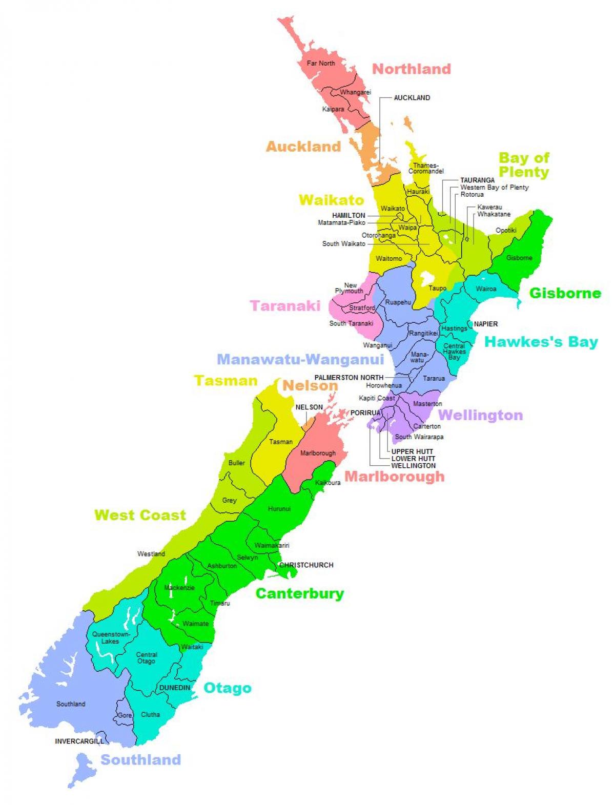 politisk kort over australien og new zealand
