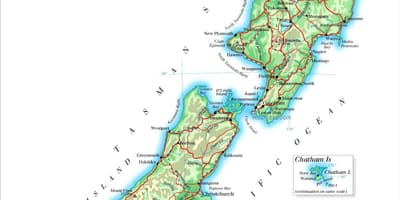 New zealand bjergkæder kort