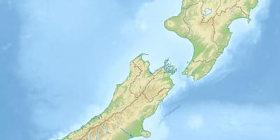 New zealand fysiske træk kort