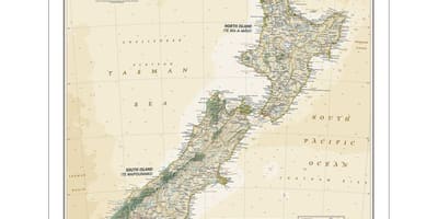 National geographic new zealand kort