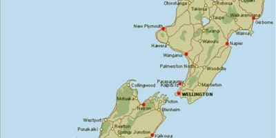 Kort over new zealand havne