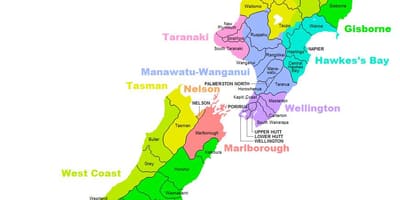 Politisk kort over australien og new zealand