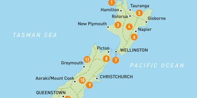 Kort over new zealand provinser
