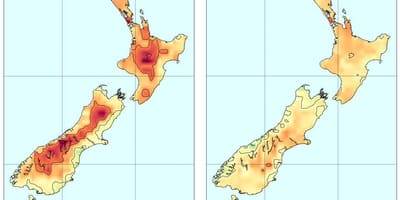 Kort over new zealand temperatur