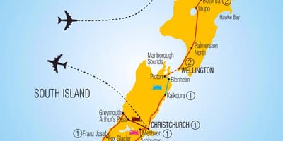 Kort over new zealand tog
